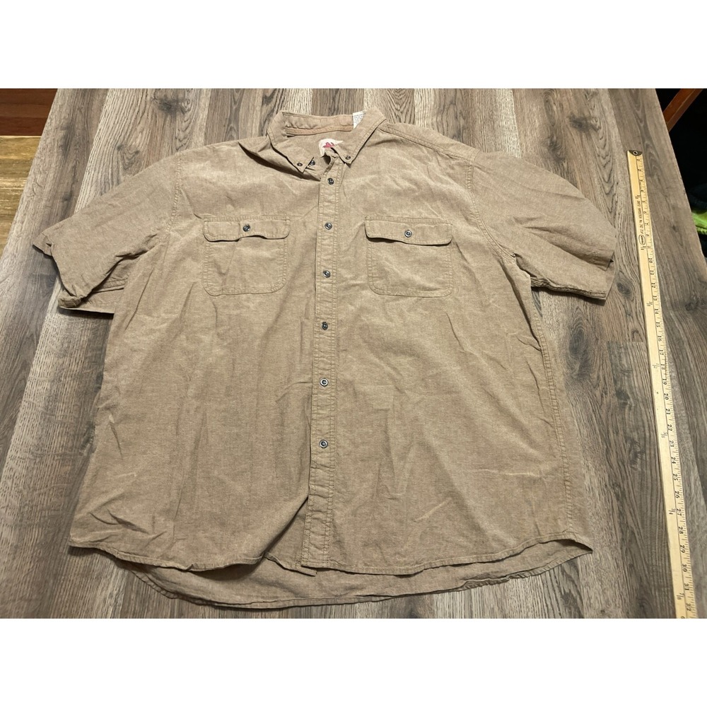 Field N' Forest Shirt, Men's Size 3XL, Brown, Short Sleeve, Button Down